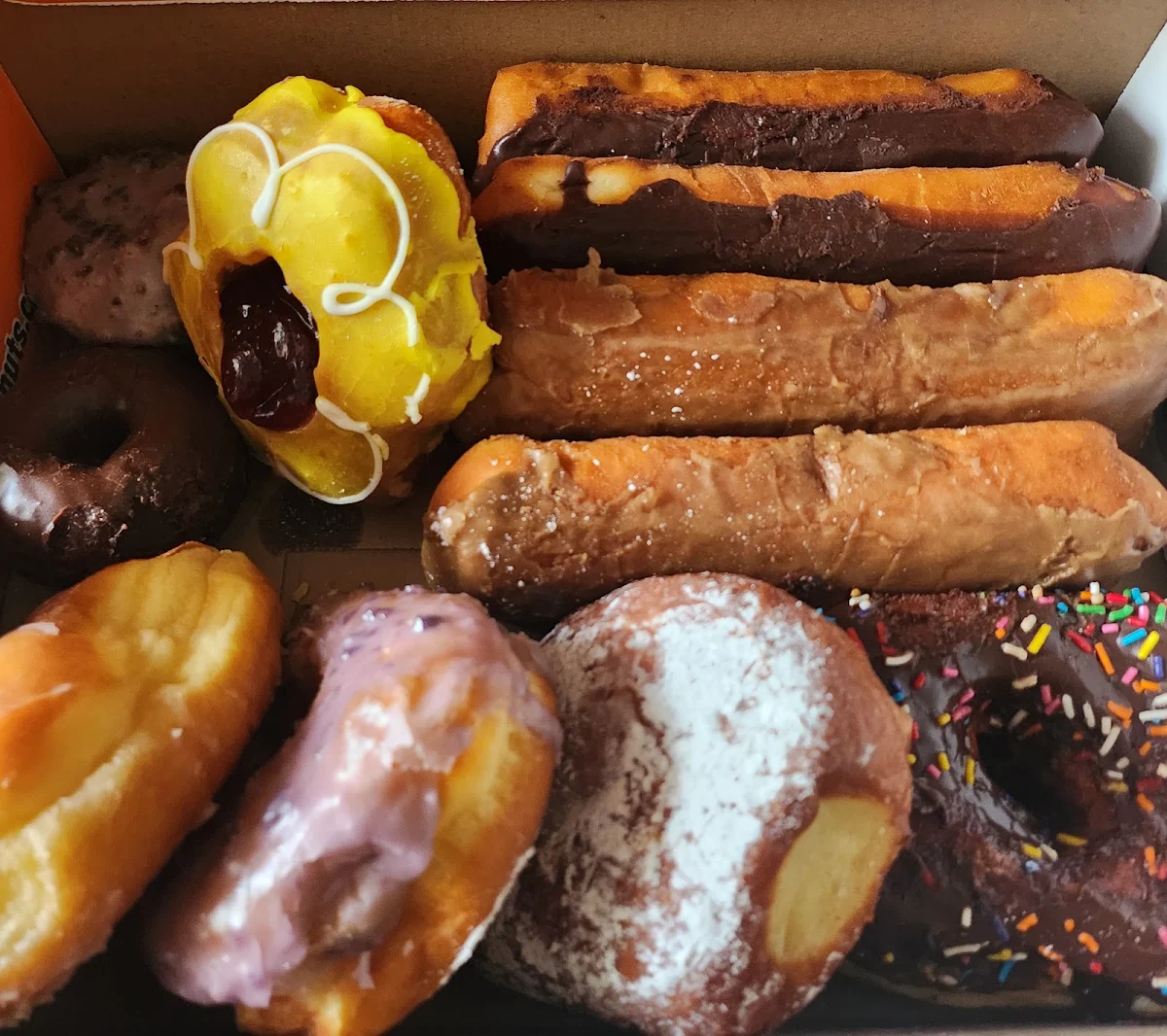 Maple Bar Jelly Filled and Cake Donuts