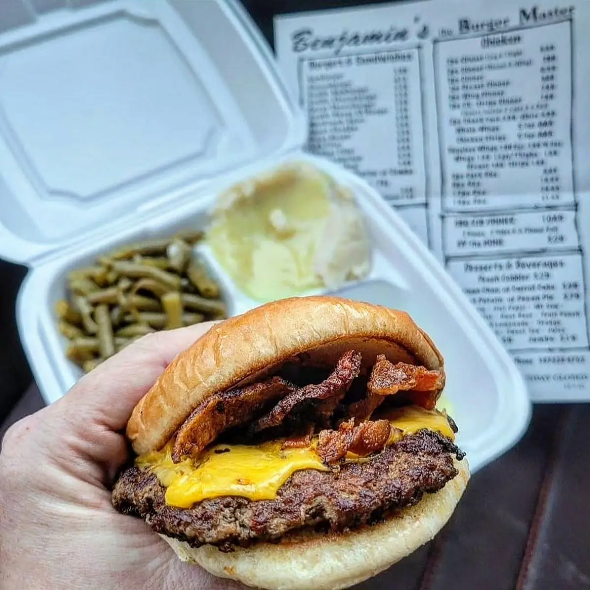 Bacon Cheddar w 2 Sides