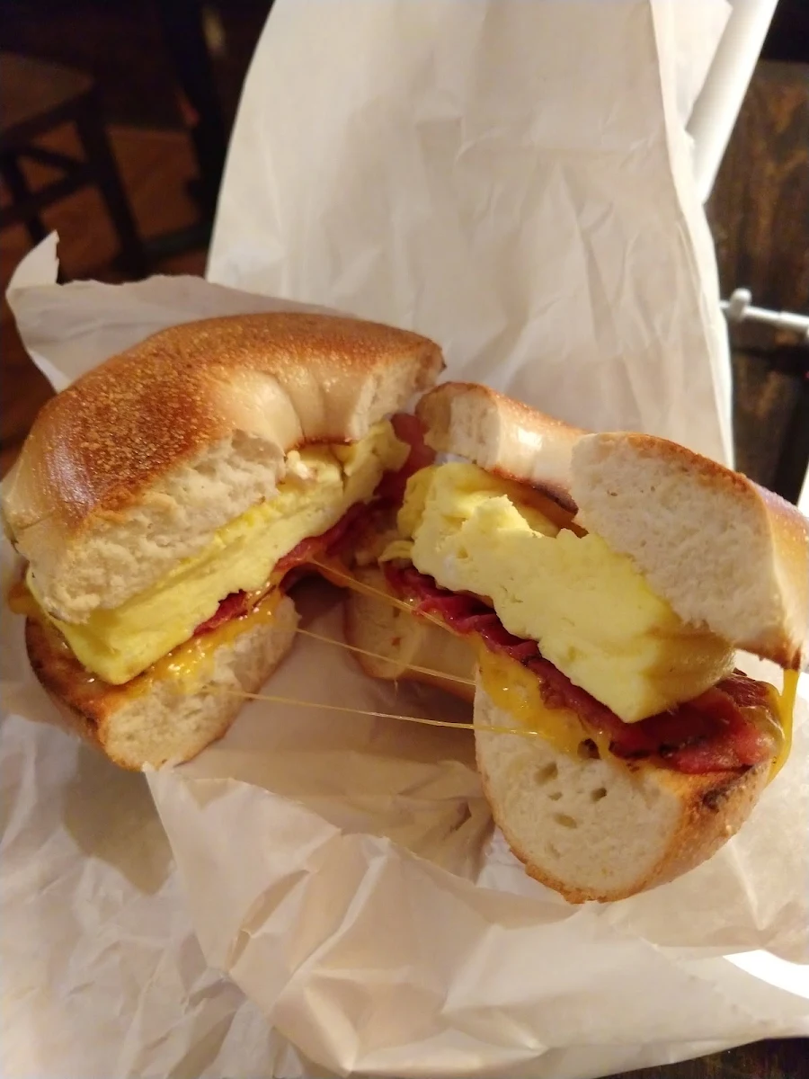 Plain Bagel Scrambled Egg and Bacon
