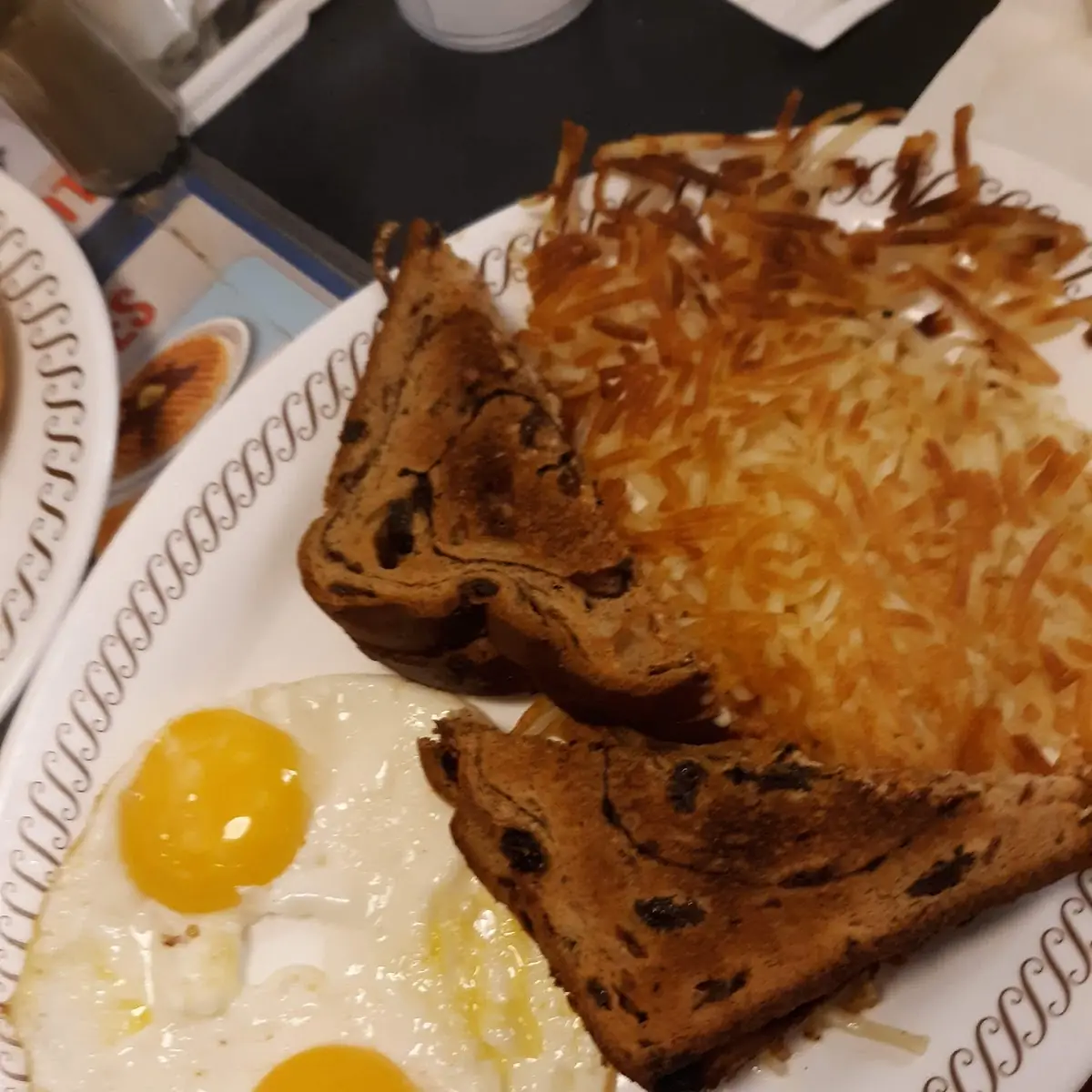 Sunny Side Eggs Raisin Toast & Bacon