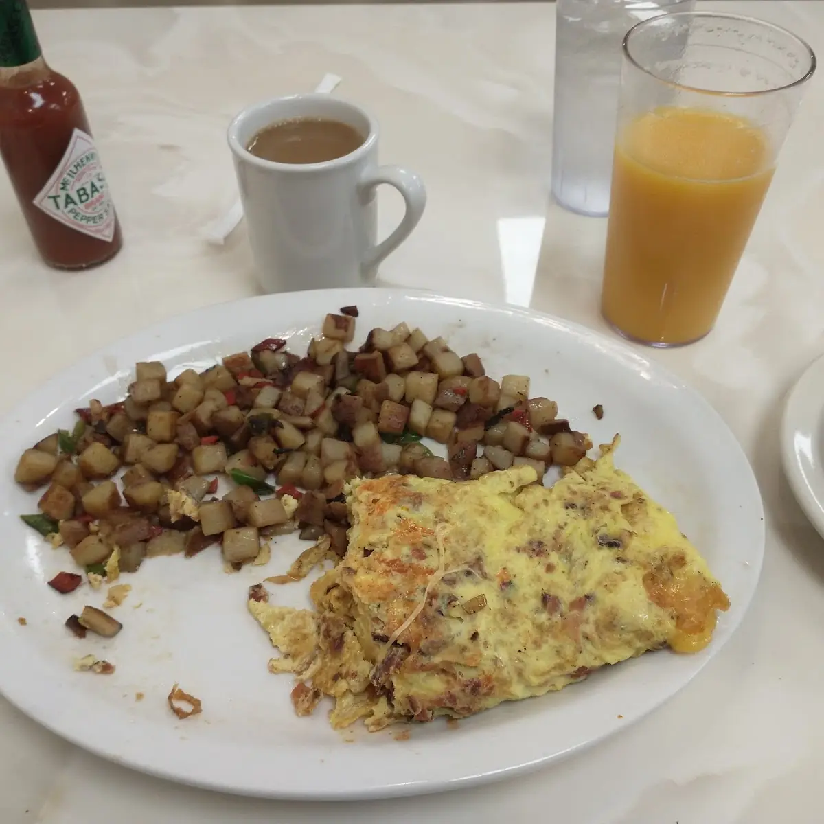 Bacon and Cheese Omelette with Potatoes