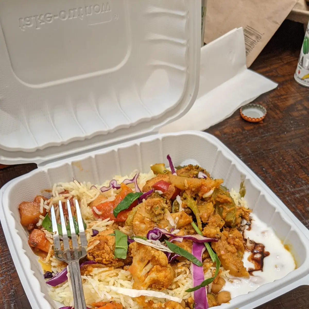 Curried Chicken Rice Plate