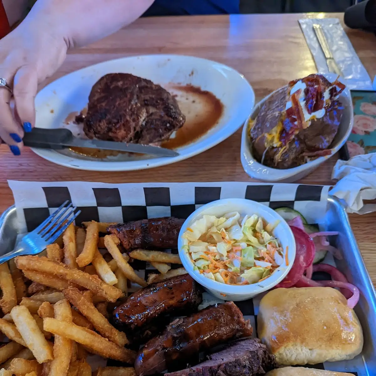 Elk Sausage and Brisket Plate