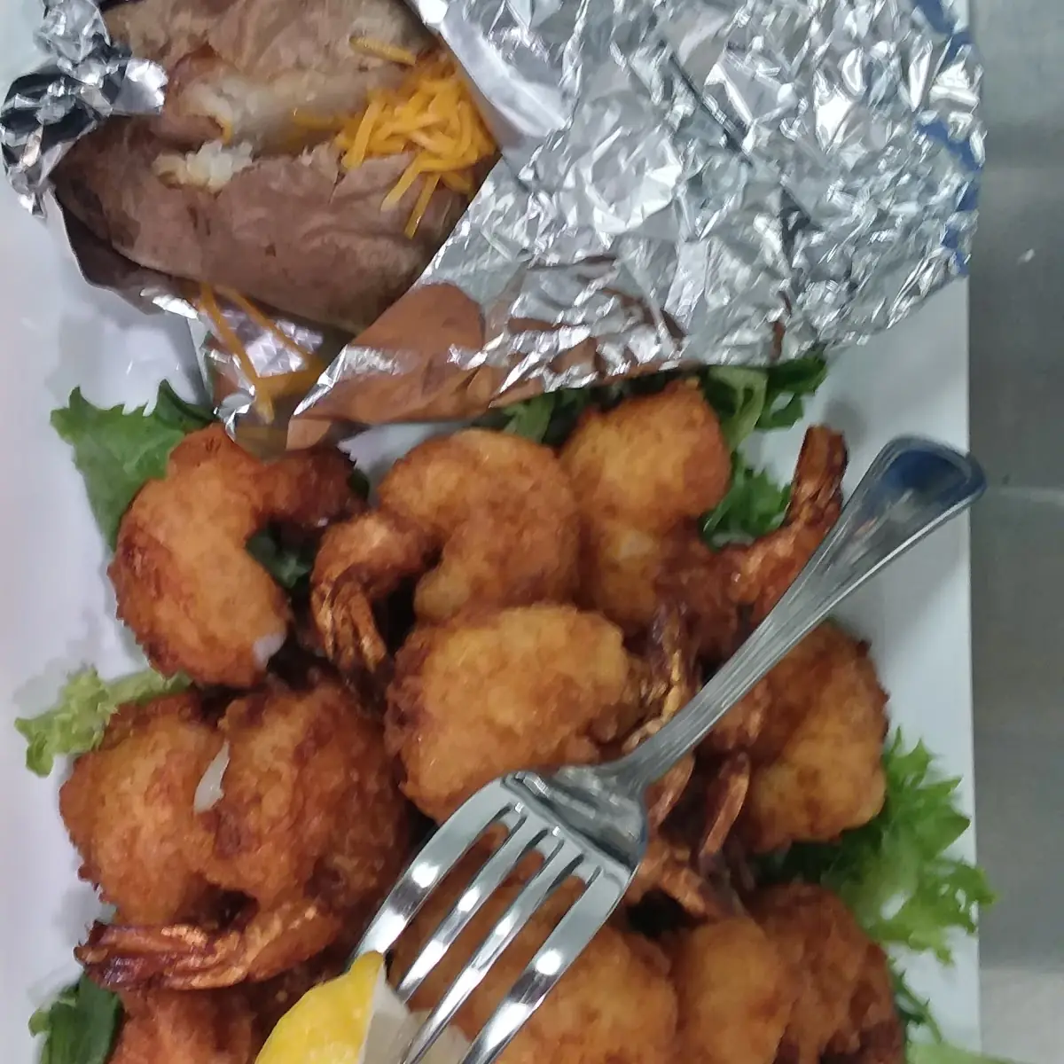 ms Gulf Coast Shrimp w Baked Potato