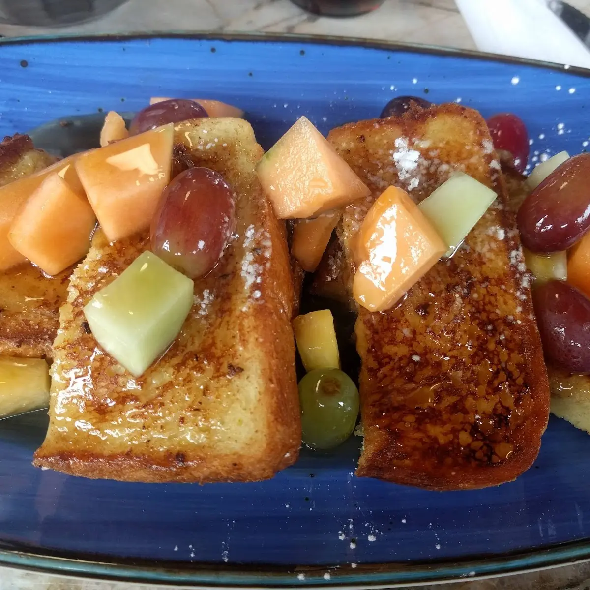 French Toast with Maple Syrup and Fresh Fruit