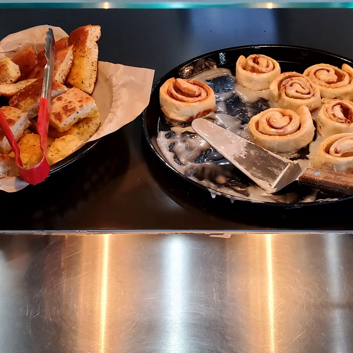 Pizza Cheese Bread and Cinnamon Rolls