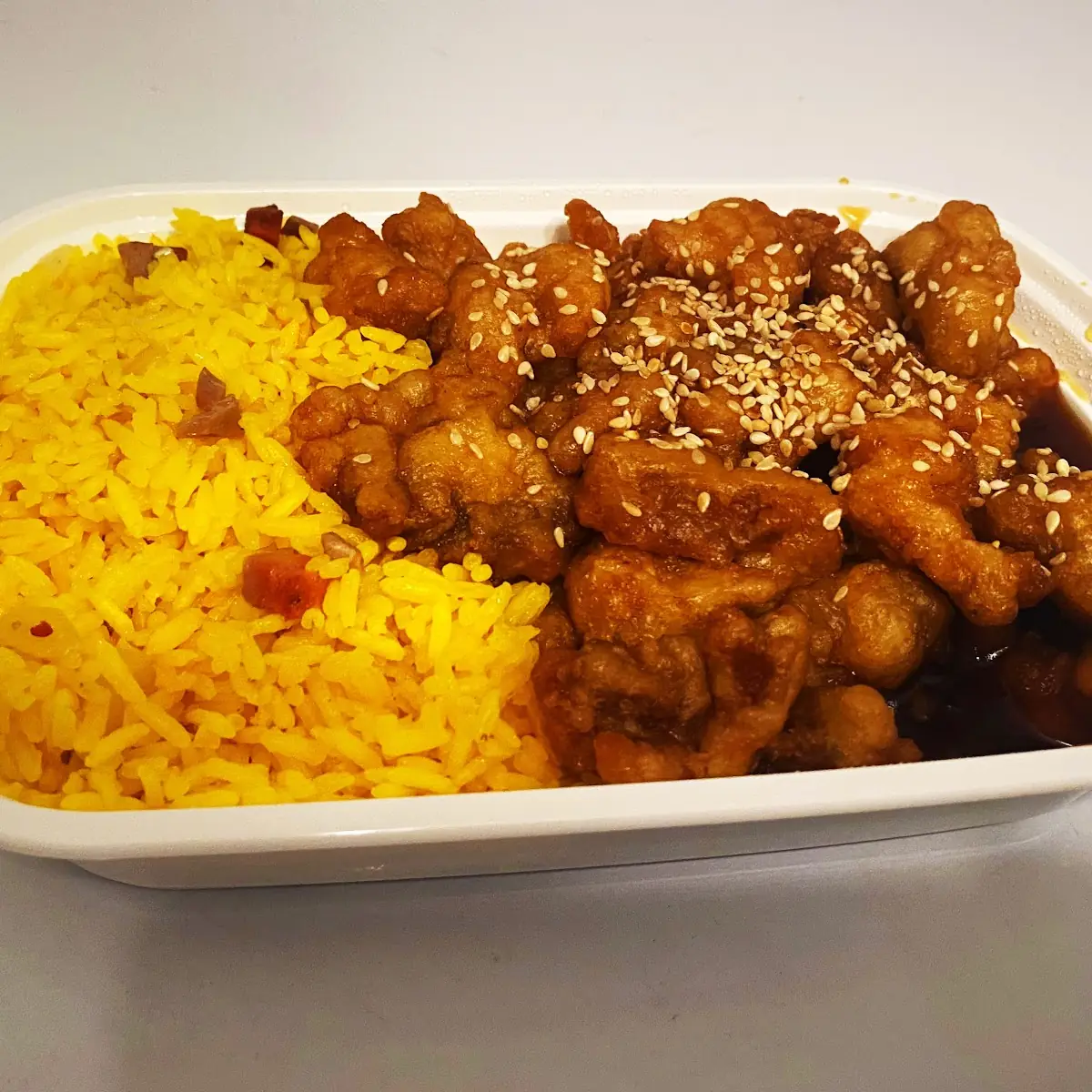 Sesame Chicken with Fried Rice