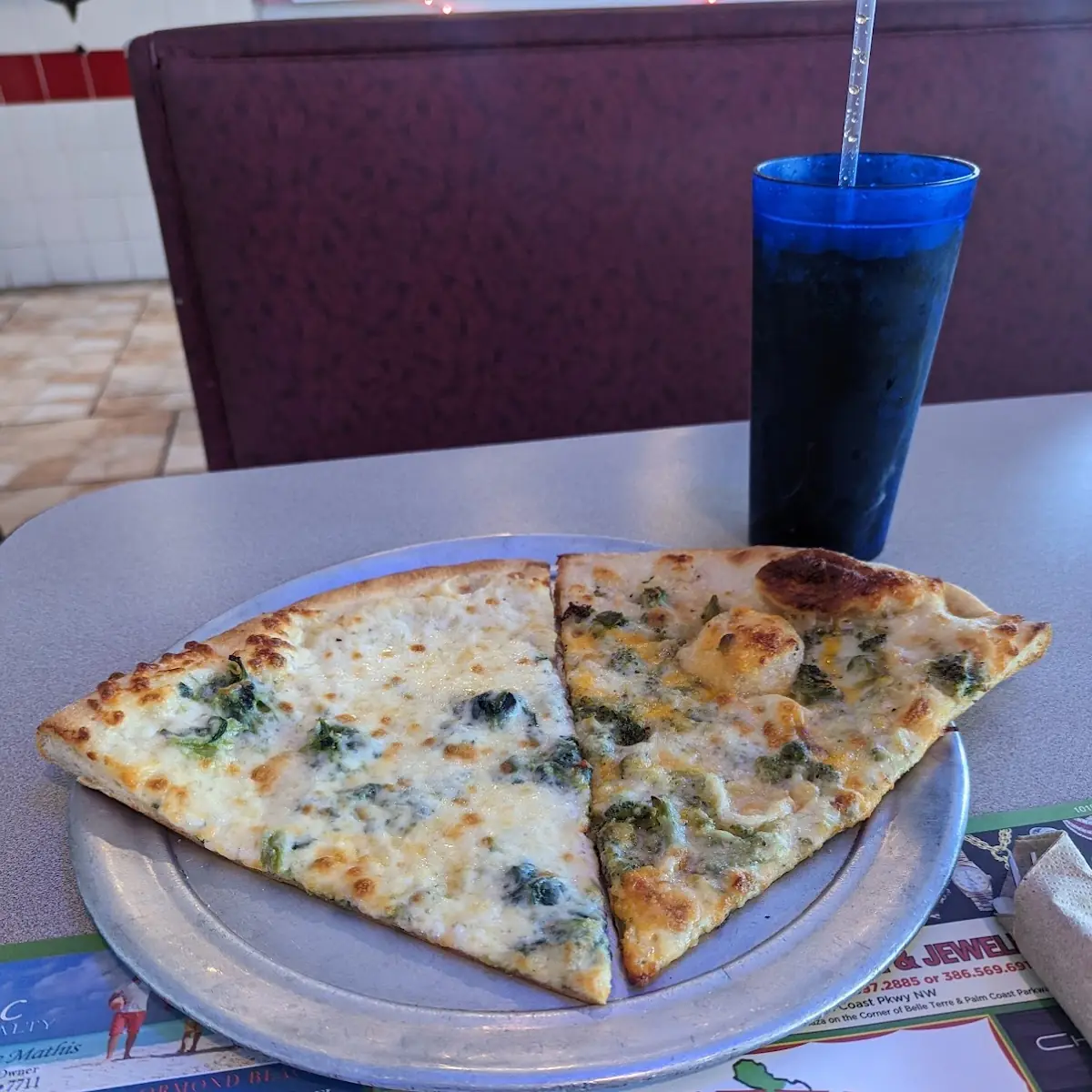 Spinach Pizza Slice