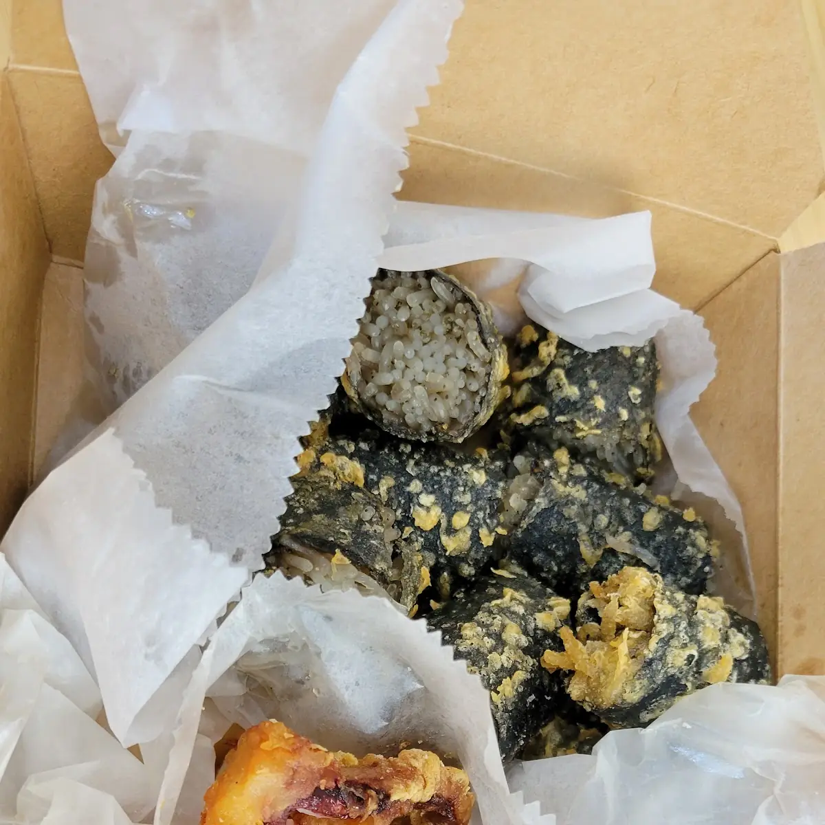 Fried Squid and Seaweed Rolls