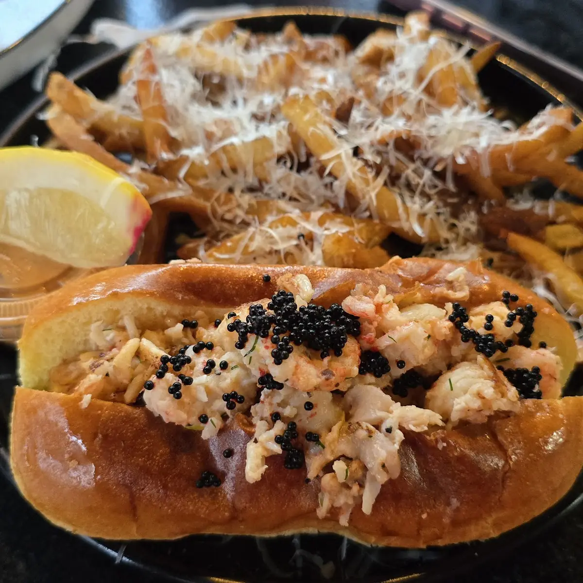 Lobster Roll with Parmesan Fries