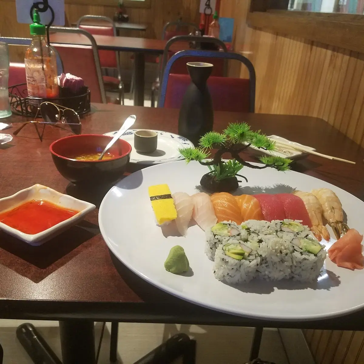 Sushi Sake and Egg Drop Soup