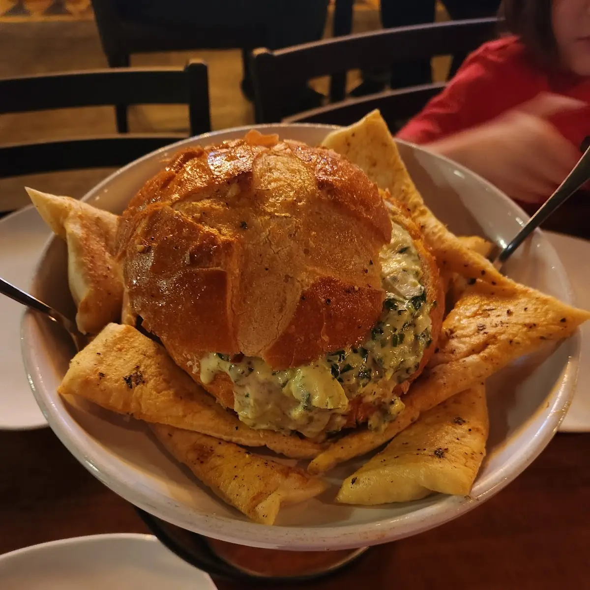 Spinach & Artichoke Dip Bread Bowl
