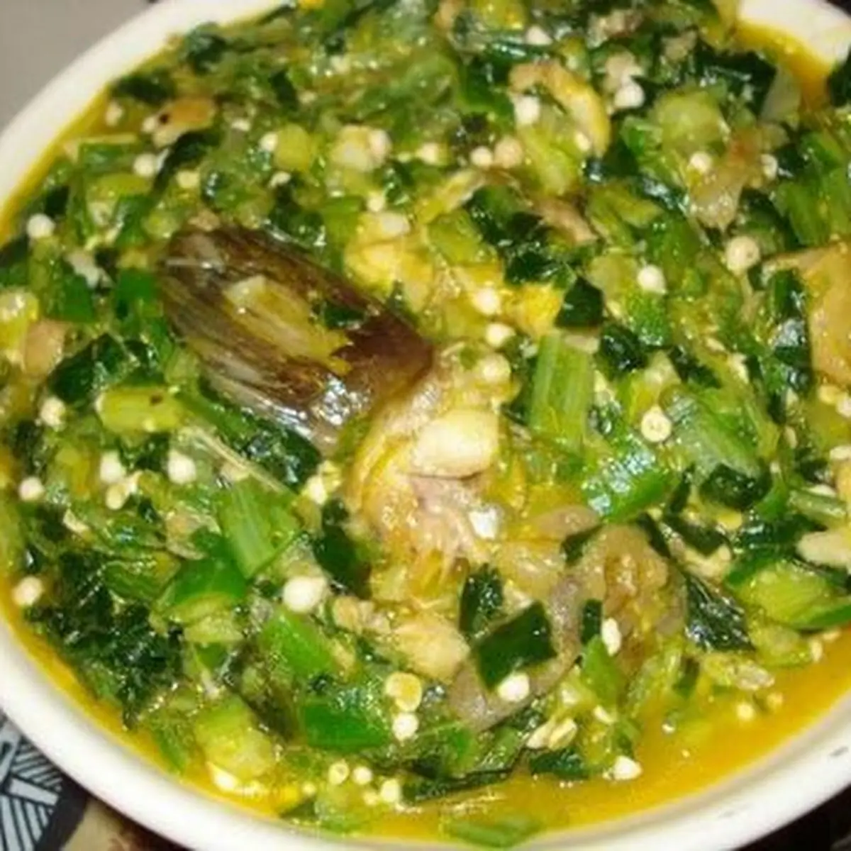 Plantain Vegetable Soup with Fish