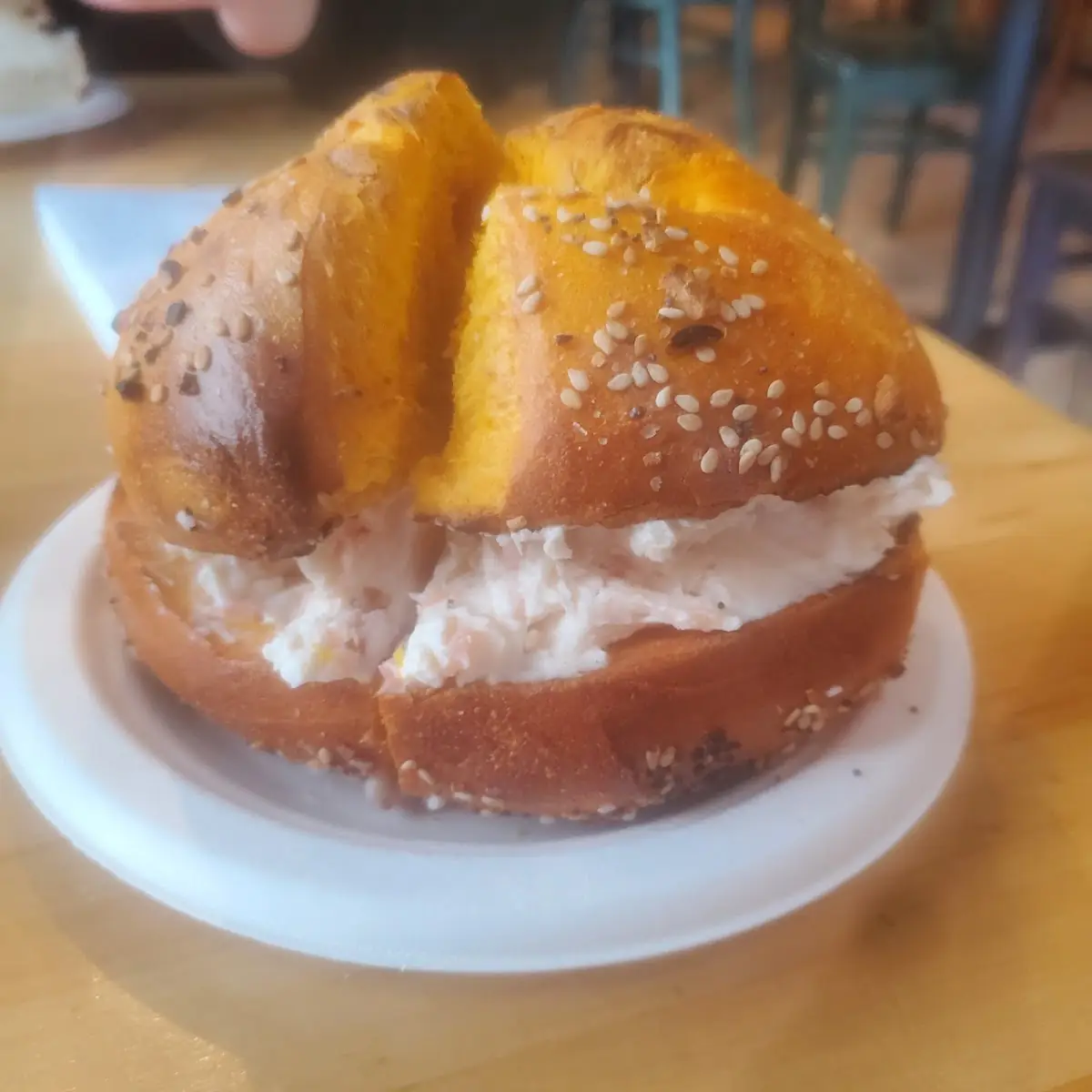 Everything Bagel with Lox Cream Cheese Spread