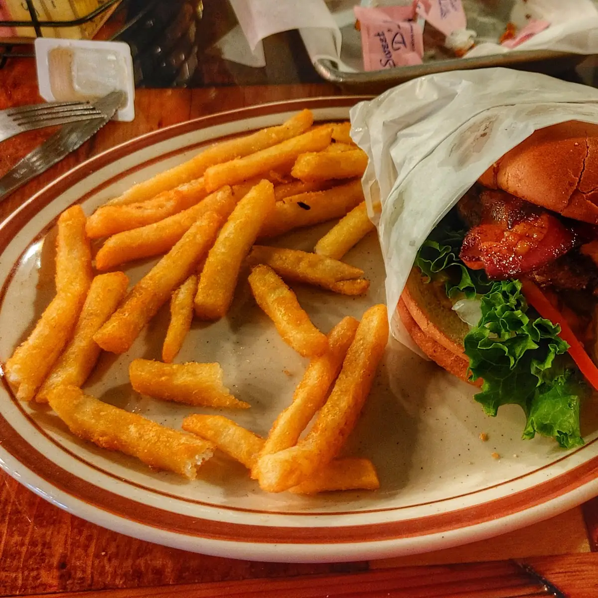 Bacon Cheeseburger and Fries