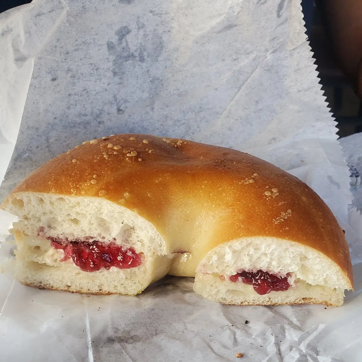Plain Bagel with Butter and Jelly