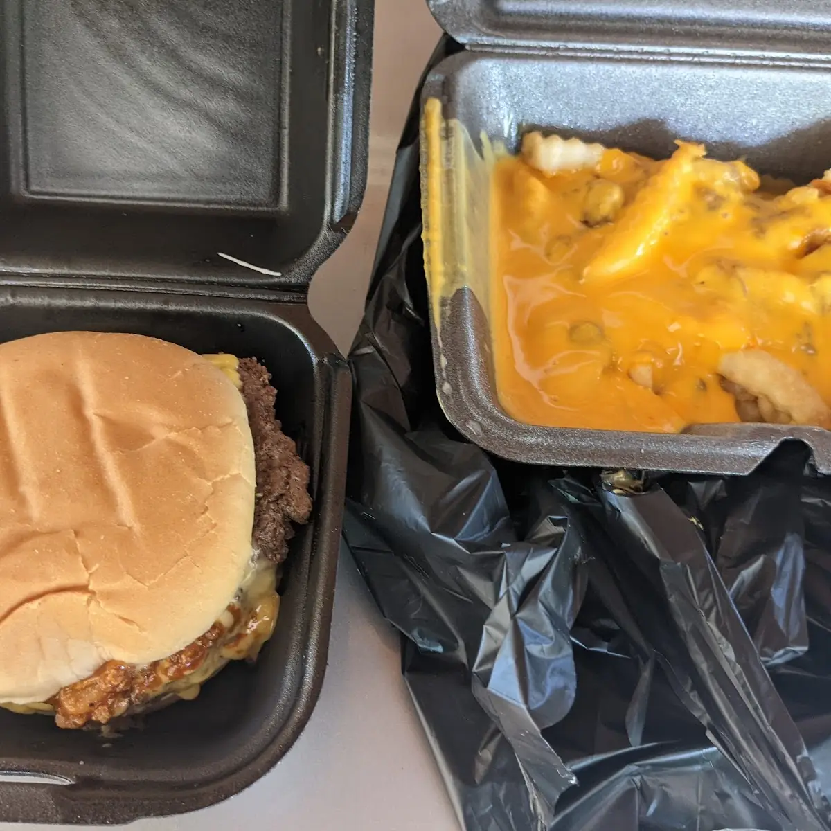 Chili Cheeseburger and Chili Cheese Fries