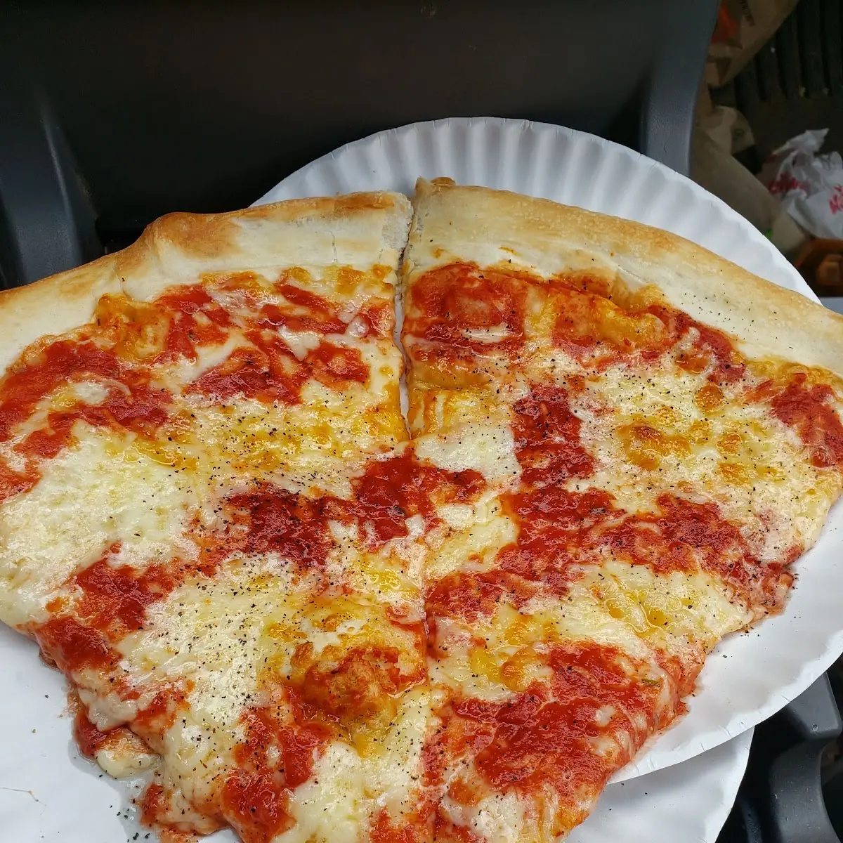Slice of Cheese Pizza and Stromboli