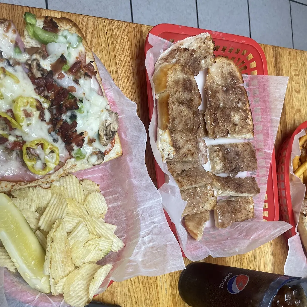 Heaping Harvey Sub with Side of Cinnamon Bread