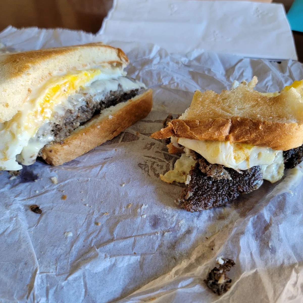 Scrappl Egg and Cheese Sandwich
