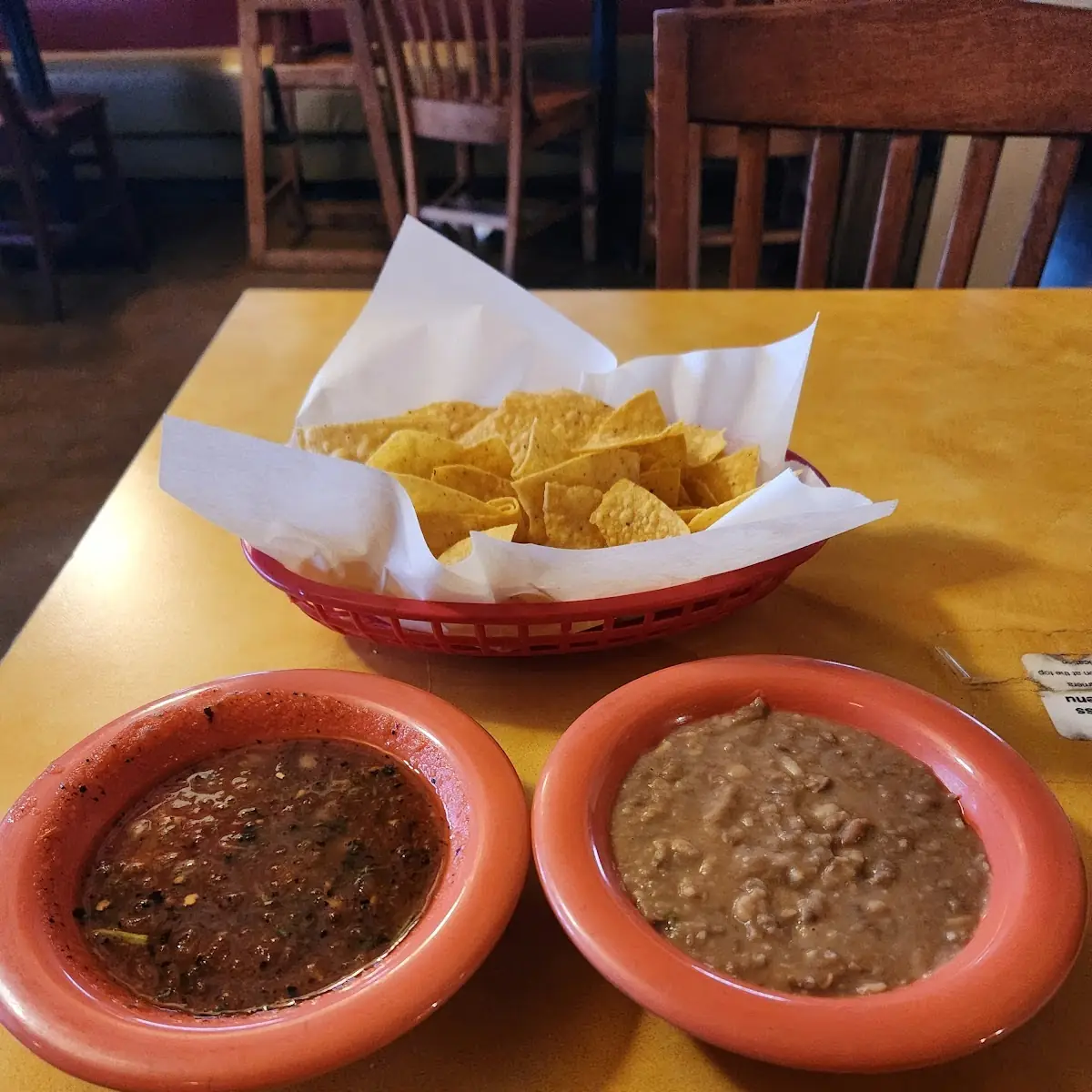 Complimentary Chips Salsa and Beans