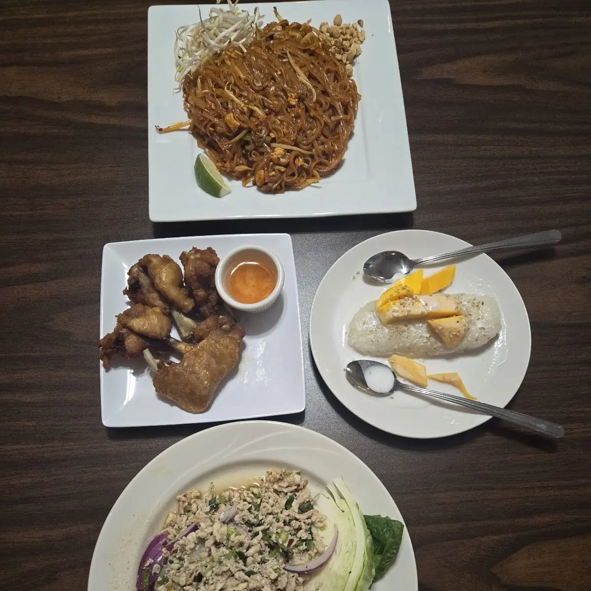 Chicken Wings Larb Chicken Pad Thai Mango Rice