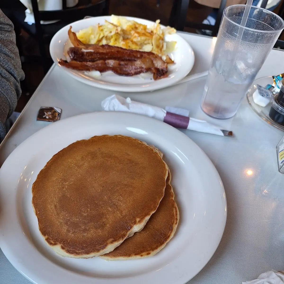 Fluffy Pancake Stack with Syrup