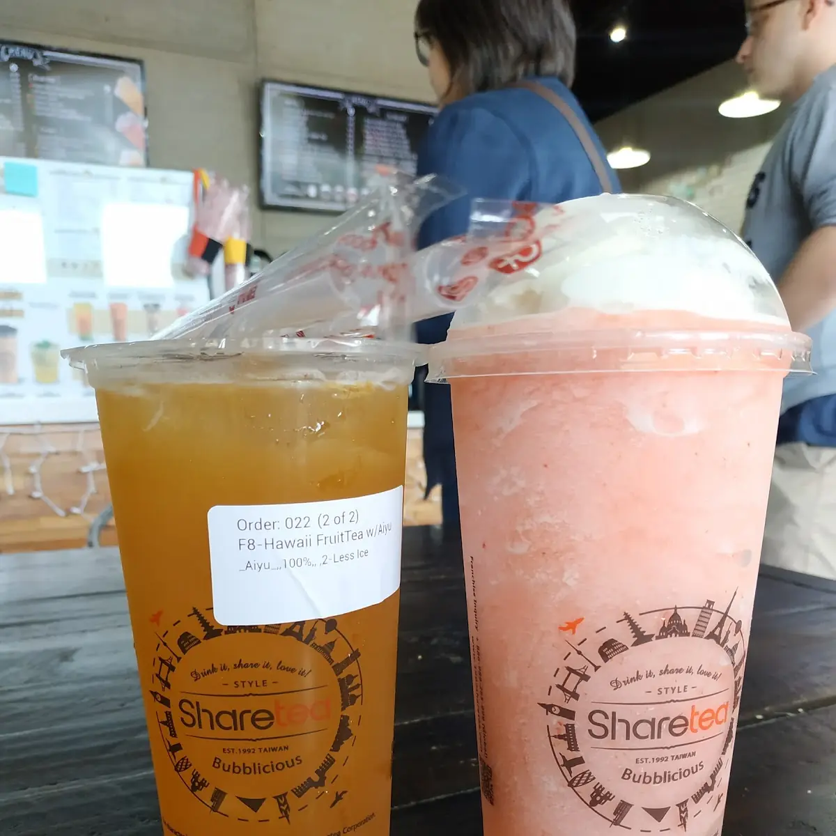 Peach Tea Ice Blended w Lychee Jelly
