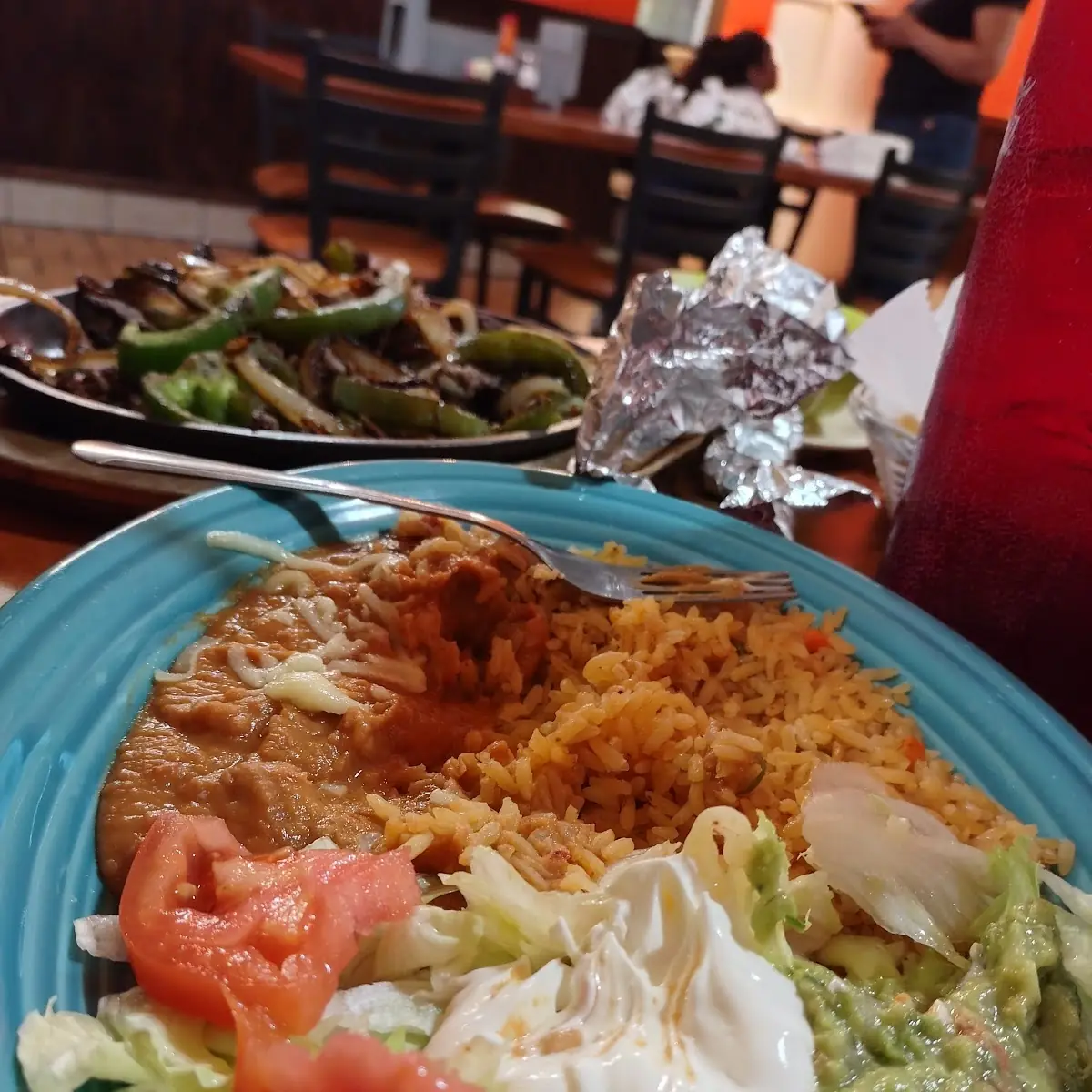With Rice and Refried Beans