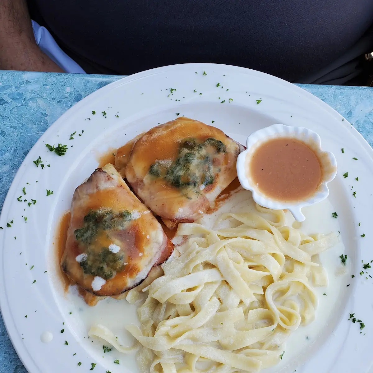 Fettuccine Alfredo with Chicken, Casa Paolo