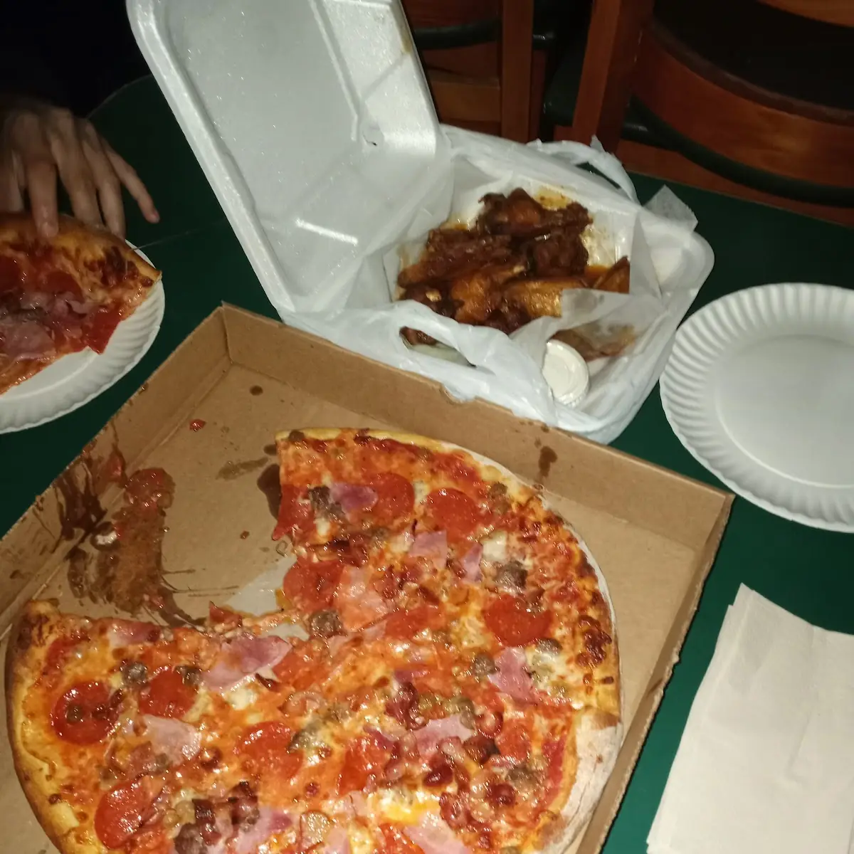Supreme Pizza and Buffalo Wings