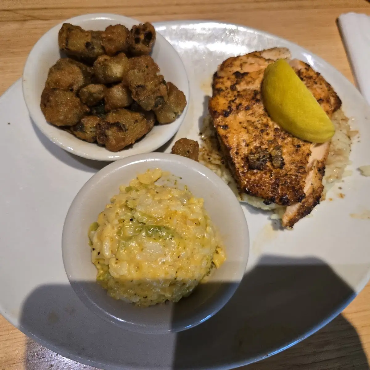 Garlic Mashed Potatoes Fried Okra