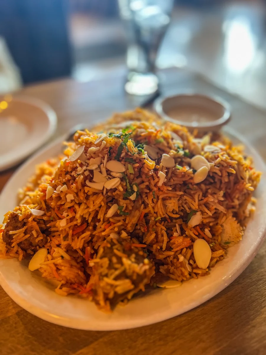 Lamb Biryani Rice, Spice Hut Indian Cuisine.