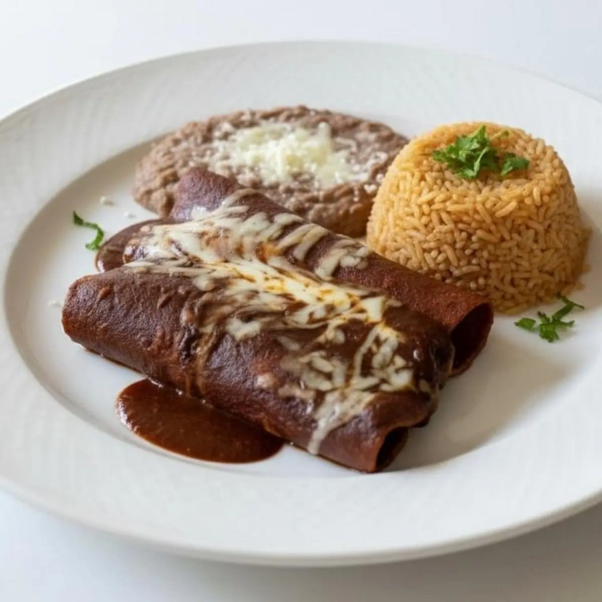 Enchiladas Ground Beef with Mole Sauce