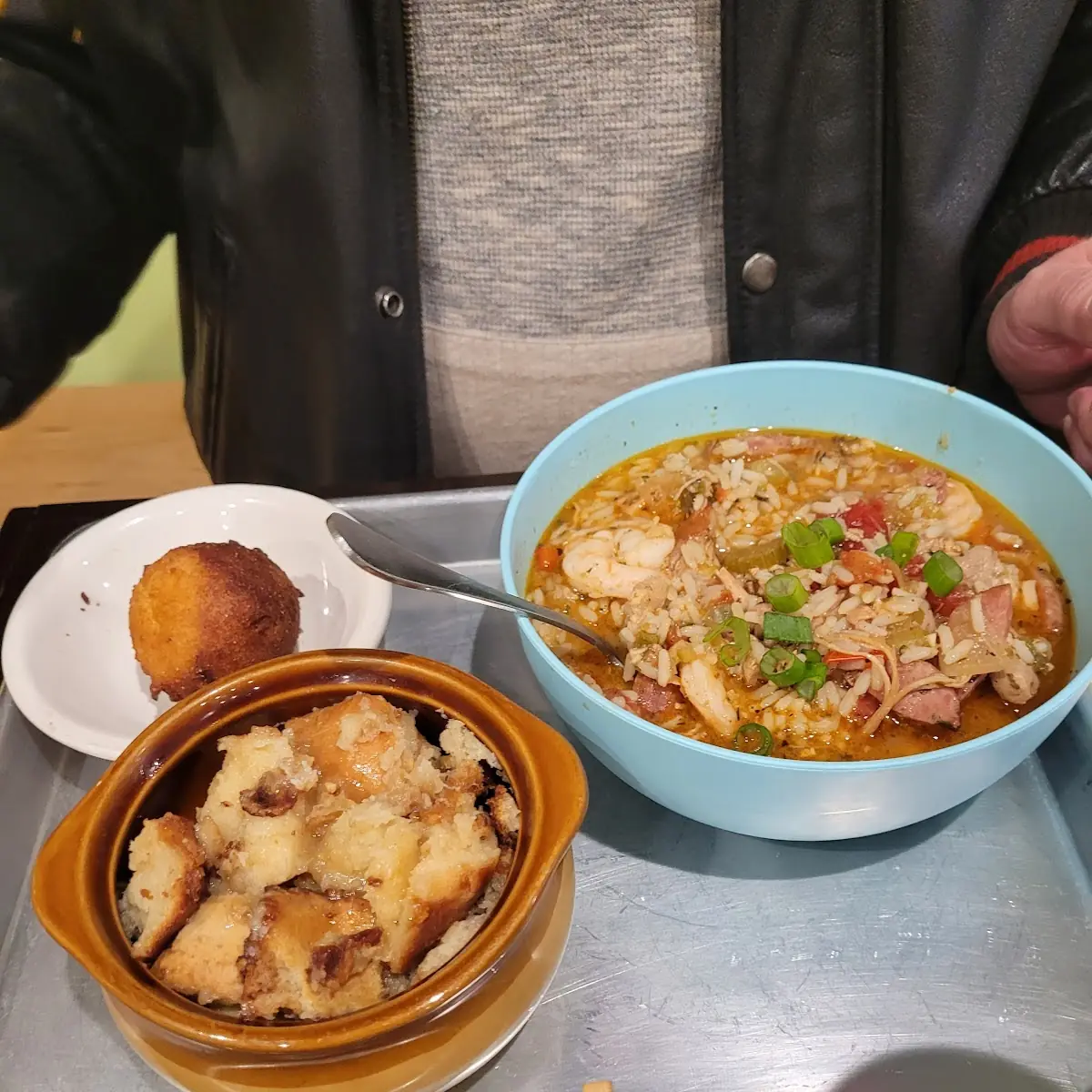 Jambalaya Bread Pudding Hush Puppies