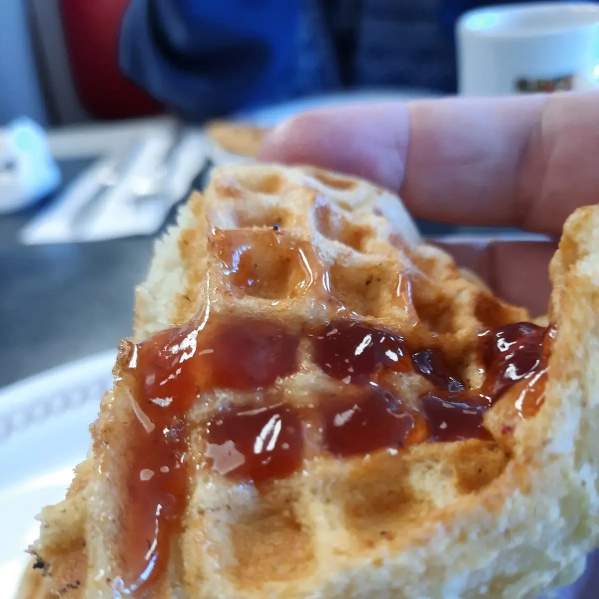 Waffles and Strawberry Jam