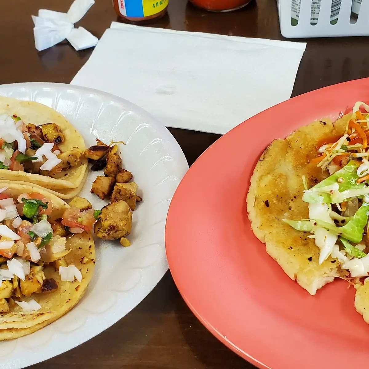 Chicken Taco Cheese and Meat Pupusas