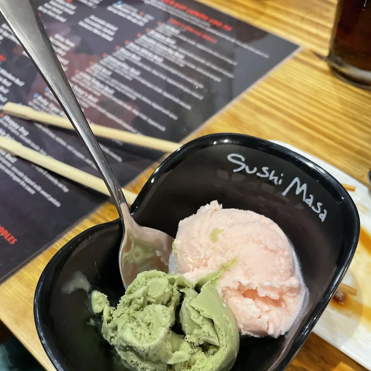 Green Tea & Strawberry Ice Cream