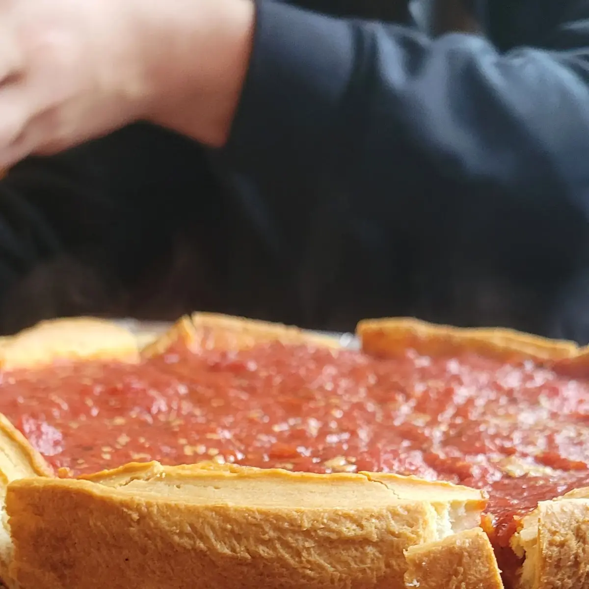 Deep Dish Cheese Pizza & Pepperoni Pizza