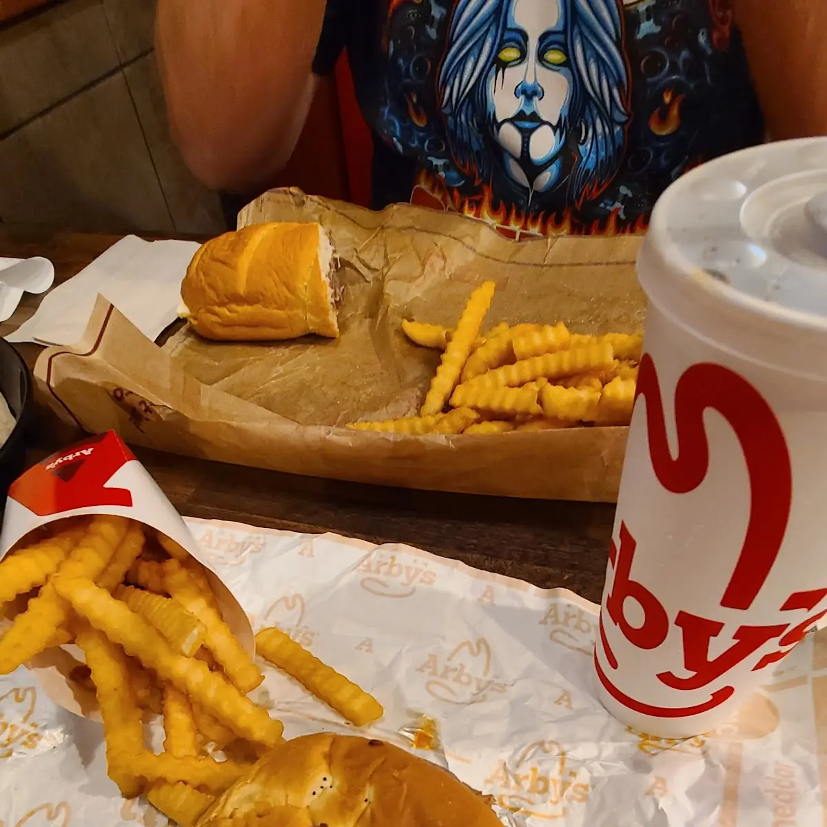 Beef and Chedder with Crinkle Cut Fries