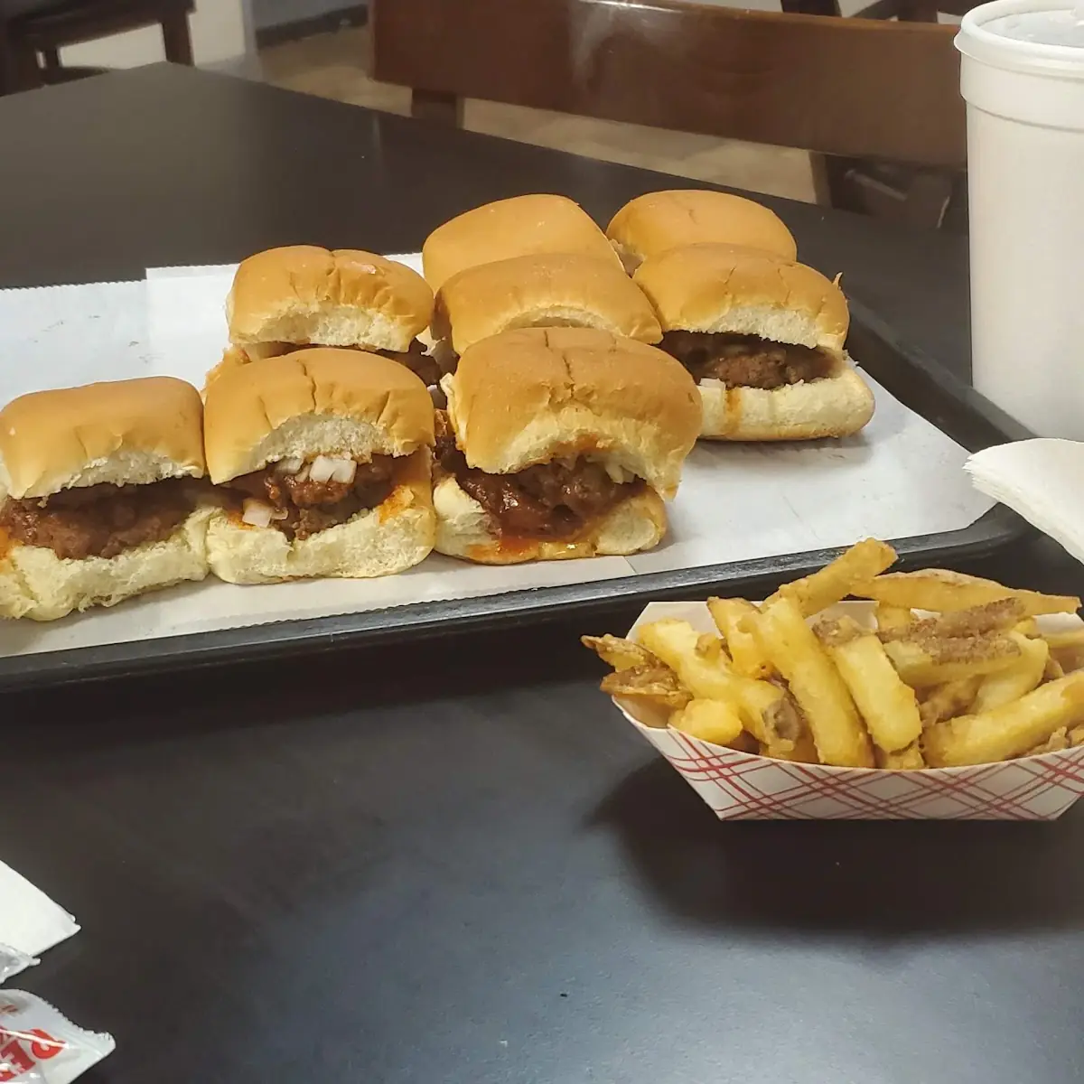 Double Hamburger and Fries