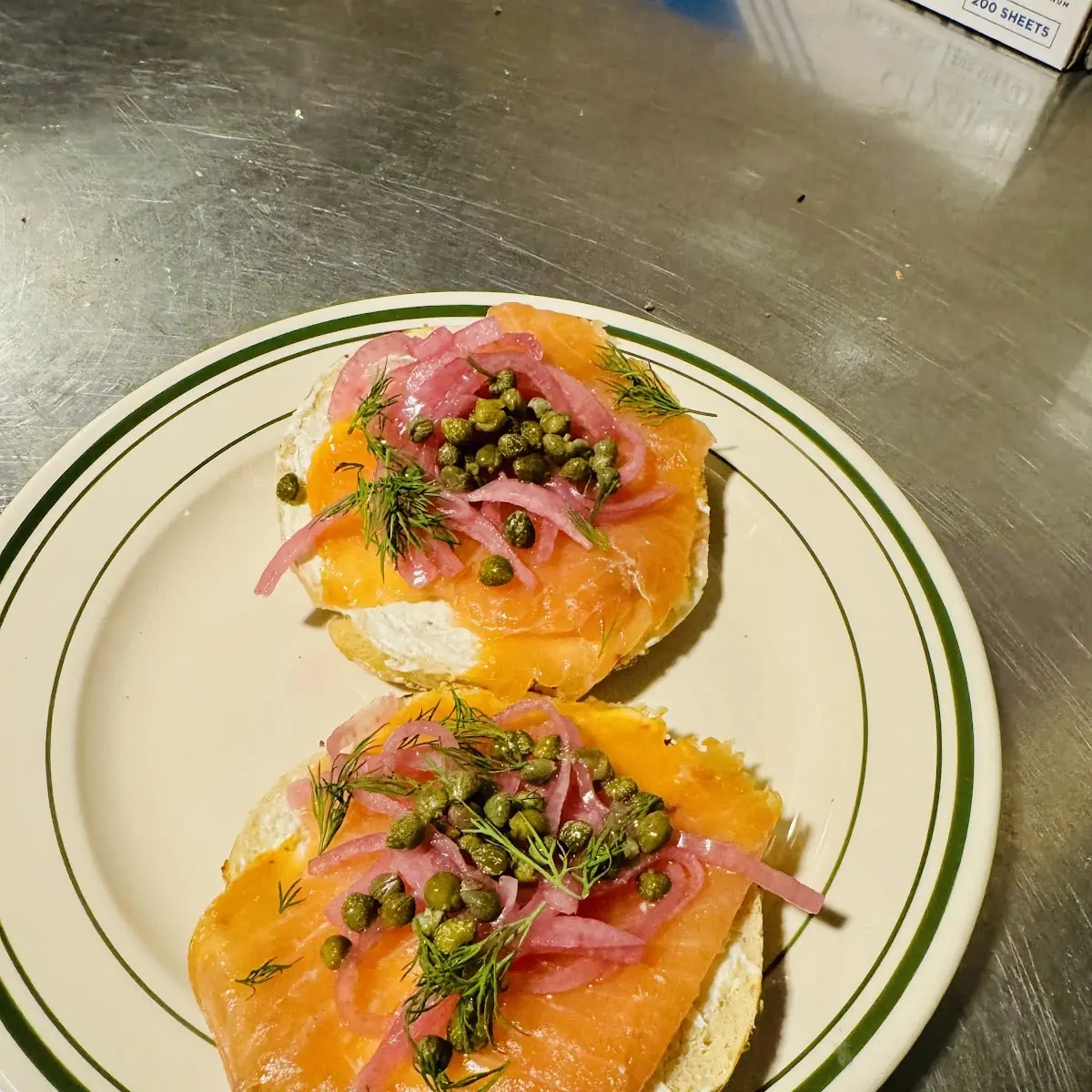 Open Faced Lox Bagel