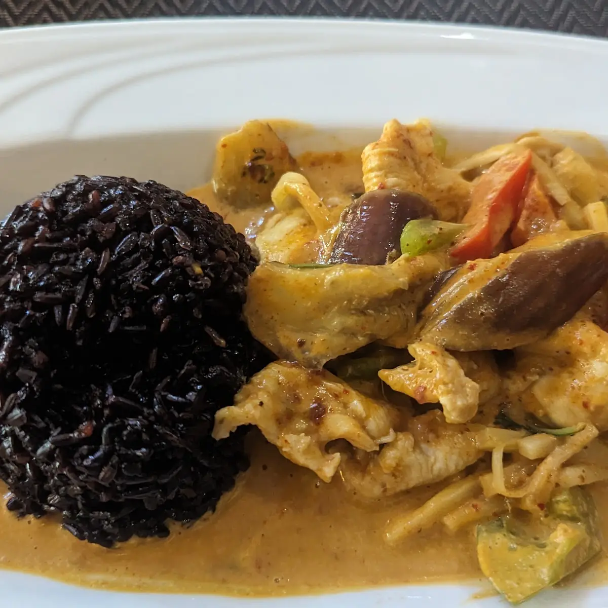 Red Curry Chicken with Black Rice