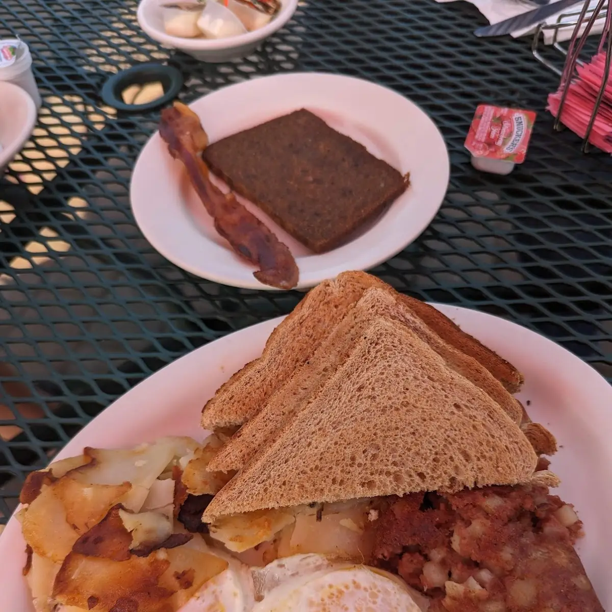 Eggs Home Fries and Toast
