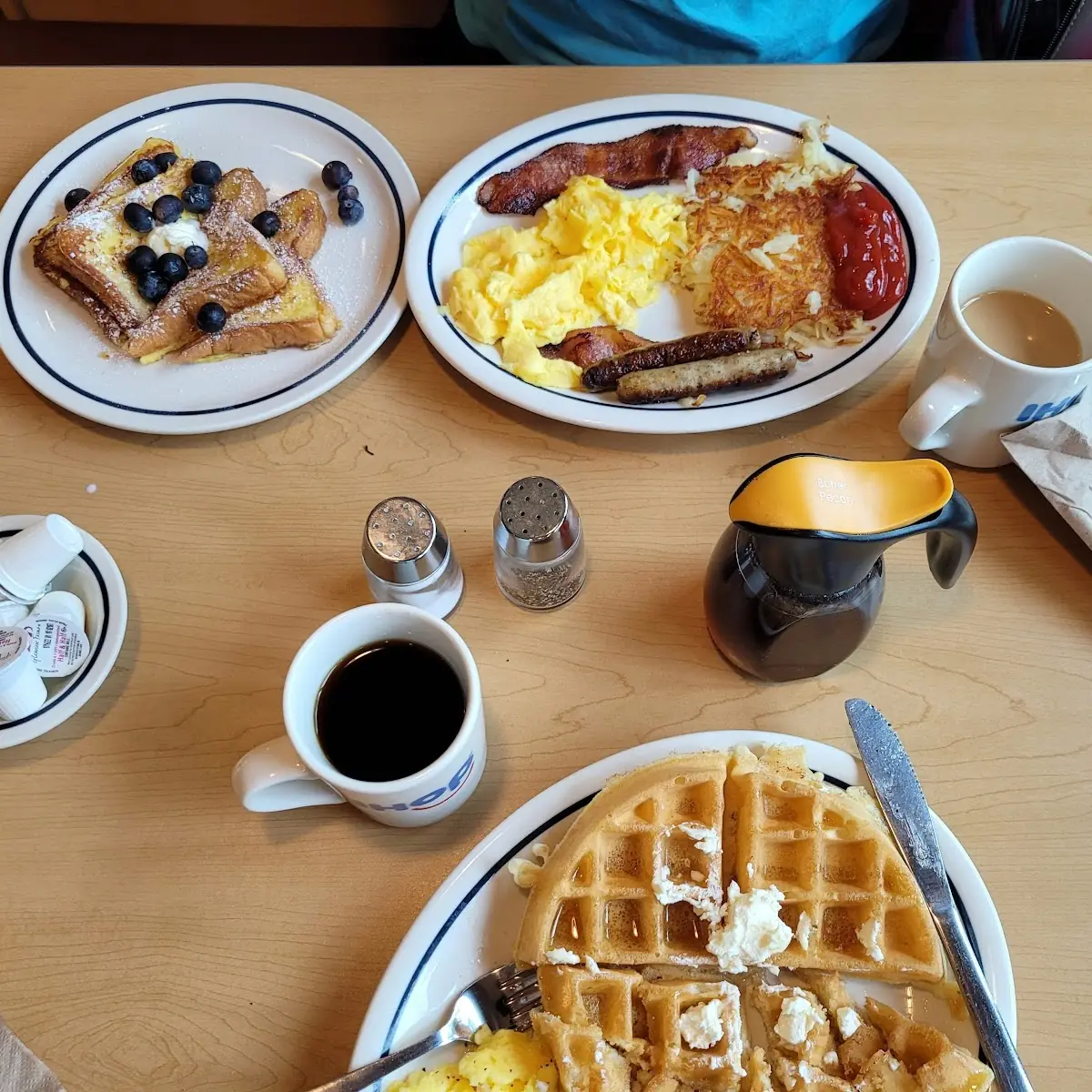 Belgian Waffle with Scrambled Eggs