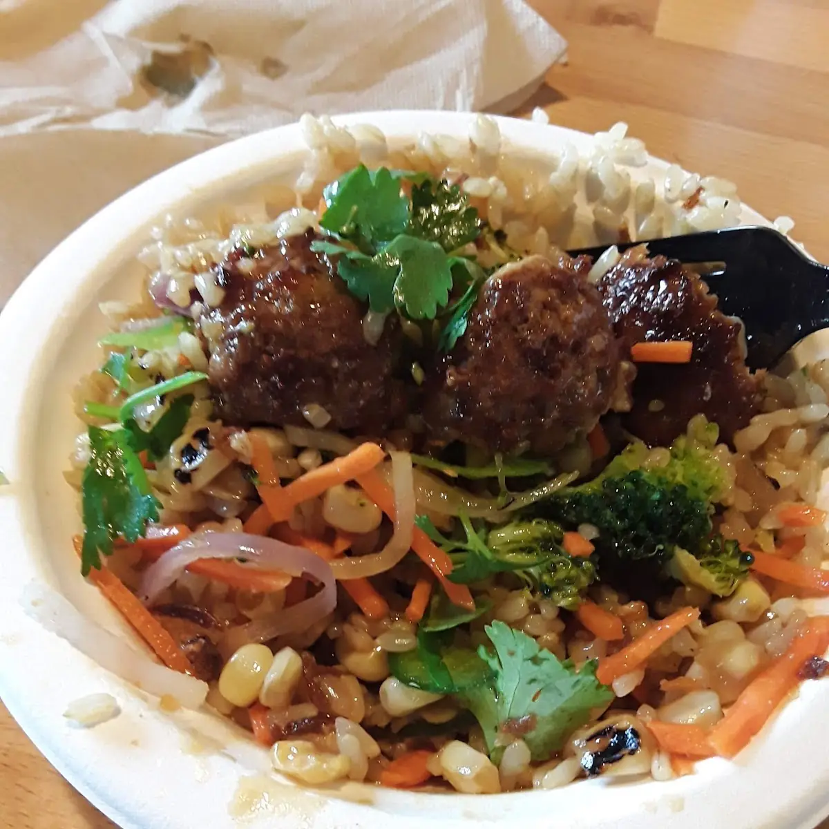 Rice Bowl with Meatballs
