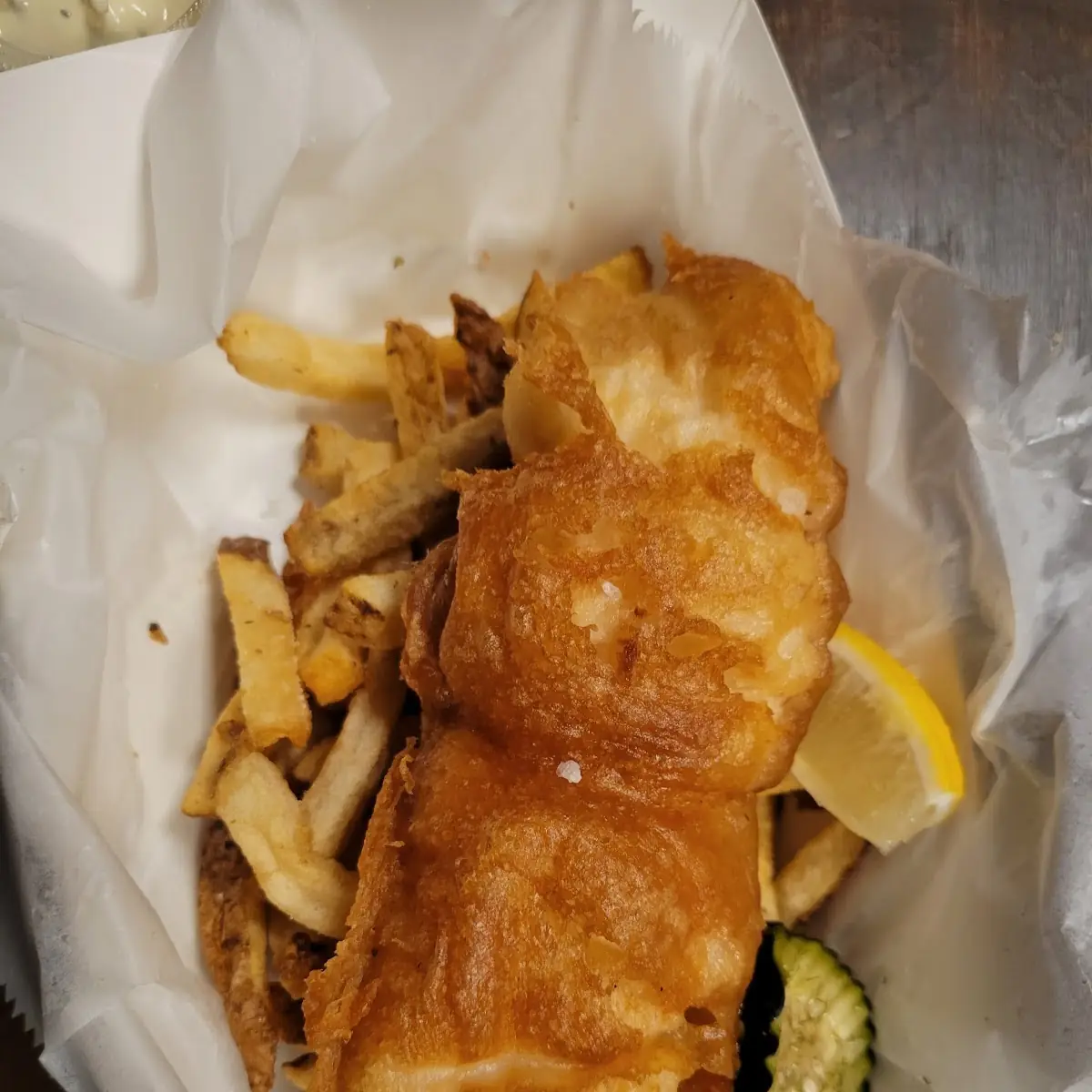 Walleye Fish and Chips and Shrimp