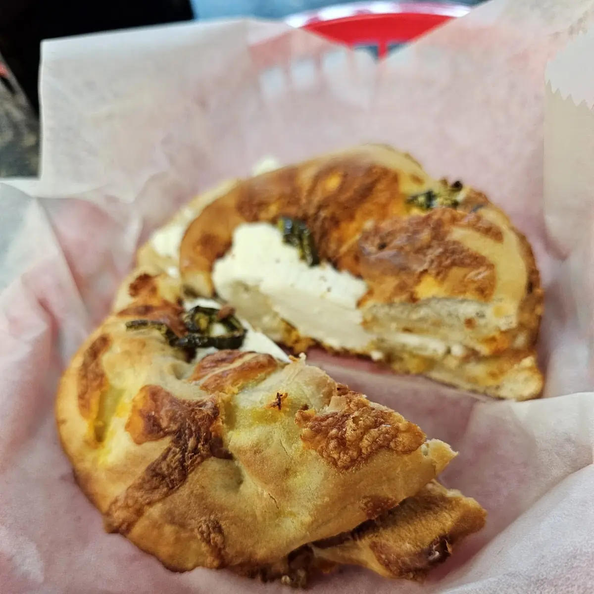 Asiago Cheese Bagel with Cream Cheese