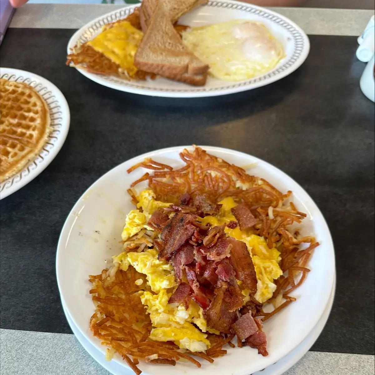 Hash Brown with Bacon Egg and Cheese