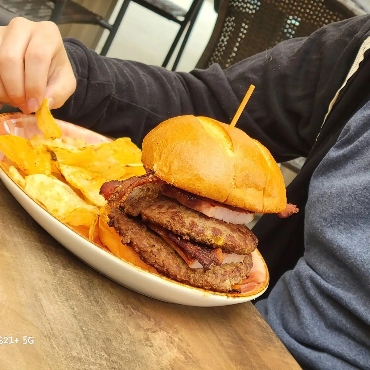 Bacon Cheese Burger with Ham